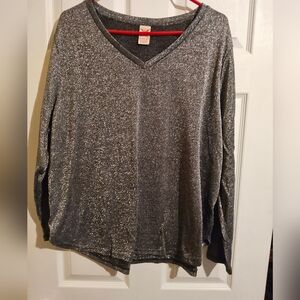 Silver Sparkly Long Sleeved Top